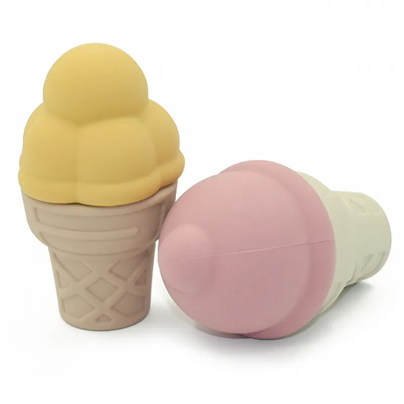 Venta al por mayor gratis Pba silicona helado playa juguete apilable helado juguete grado alimenticio silicona helado juguete