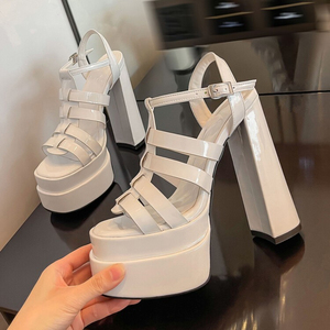 Neon Color Strange Sandalias Fashion Comfortable Sandals <b>Shoes</b> Chunky Platform Heels for Women - Product Image 3