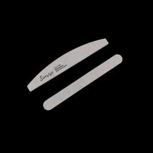 Professional Double Sided Zebra 100/180 Grit Half Moon Shape Nail Filer Custom Logo Emery Board Manicure Tool