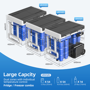 Alpicool UD55 Refrigerador Portátil de Doble Zona 12/24v con Batería Solar, Nevera Electrónica para Acampar, Refrigerador para Auto con Ruedas - Product Image 3