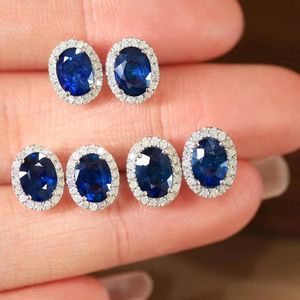 Pendientes de Oro Blanco Xinfly de 18K con Diamantes y Zafiro Azul Natural de 2.3ct, con Perla, para Regalo de Boda o Fiesta - Product Image 2