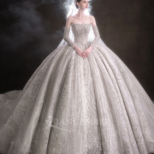 Abito da sposa elegante abito da ballo paillettes 3D applique in pizzo abiti da sposa <span class=keywords><strong>Vestina</strong></span> De Novia taglie forti su misura Lsht080 - Product Image 2