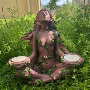 Bougeoir à bougie chauffe-plat en résine peint à la main Gardien <span class=keywords><strong>de</strong></span> la forêt pour décor <span class=keywords><strong>de</strong></span> la nature Autre bougie - Product Image 2