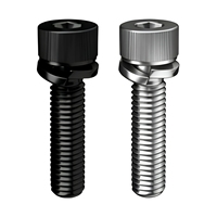 Vis à tête hexagonale moletée en acier allié de qualité 12.9 DIN912, oxyde noir nickelé, vis combinée avec rondelle à ressort