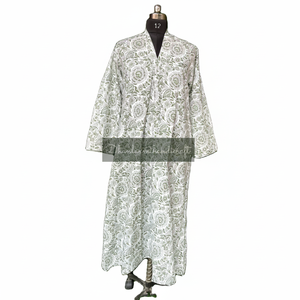 Vestido de verano con estampado de bloque indio para mujer, túnica larga de algodón hecha a mano con bolsillos, blusas de damas de honor de estilo bohemio Hippie para niñas de playa - Product Image 1