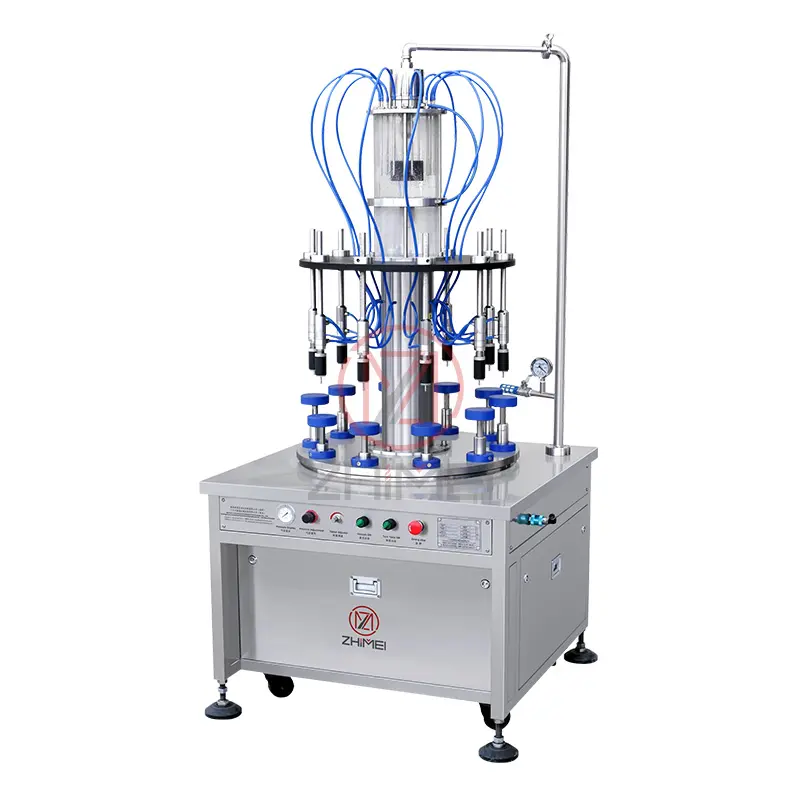 0,6-0.8Mpa Máquina de llenado de líquido de perfume rotativo Máquina de llenado neumática Máquina de llenado de botellas de perfume