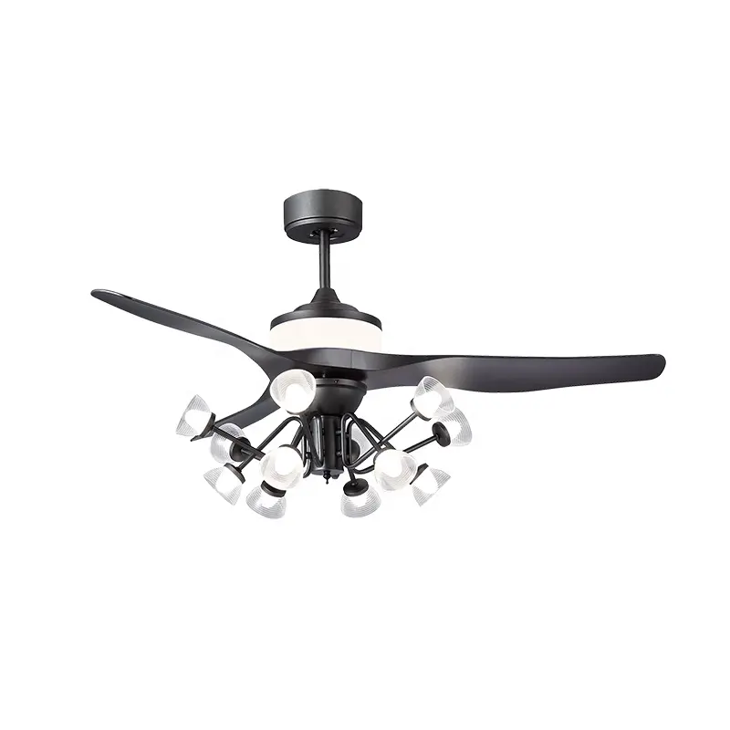 Popular new design 50 inch chandelier fan designer ceiling fan light 3 colors ceiling fan lamp with remote control