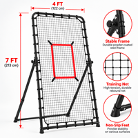 Filet de rebond pour lancer de baseball 4x7FT, filet d'entraînement réglable pour baseball et softball avec zone de frappe