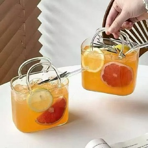 <span class=keywords><strong>Vaso</strong></span> de Vidrio de Borosilicato con Diseño de Bolso, para Jugo, Café, Decoración para el Hogar, Fiestas y Cocina - Product Image 3