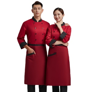 Uniformes de Chef para restaurante de Hotel, <span class=keywords><strong>ropa</strong></span> de trabajo de cocina de manga larga con doble botonadura para hombre, <span class=keywords><strong>ropa</strong></span> de cocina trasera de talla grande - Product Image 5