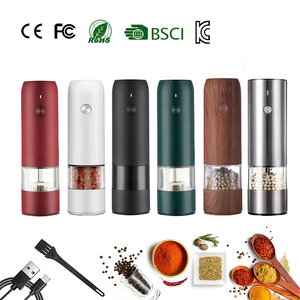 LED Light Adjustable Coarseness Automatic <b>Pepper</b> Mills USB Charging Spice Set - Product Image 6