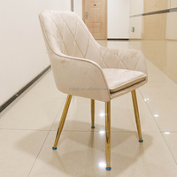 Günstiger Preis Wohnzimmer Möbel Samt Esszimmerstuhl Akzent-Sessel Luxus-Freizeitstühle mit Goldbeschichteten Beinen