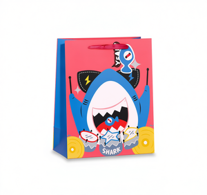 Sacchetto regalo con design a forma di squalo, in carta, per feste, per bambini dai 5 ai 7 anni - Product Image 1