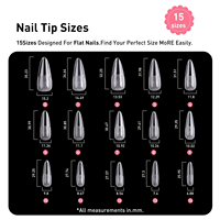 2025 Fashion Art Nail Acrylic Nails Tips Haft Matte Long Stiletto Full Cover Pre-Sculptled Gel Tips Nails 180pcs