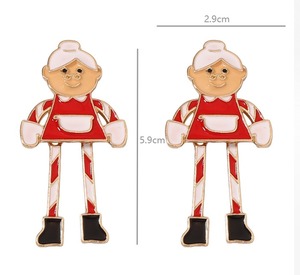 Pendientes Colgantes de Figura de la Señora Santa Claus para Navidad, de Aleación Esmaltada, Elegantes y a la Moda, Joyería Diaria para Mujer - Product Image 1