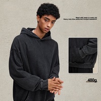 2025 Heavyweight 480GSM Washed Hoodie Hommes 100% Coton | Logo personnalisé, quantité minimale de commande bas, prix direct usine, échantillon gratuit disponible
