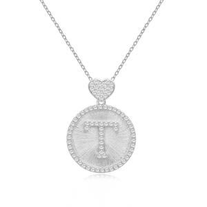 Joyería Fina, Plata de Ley 925, Chapado en Oro de 18K, Collar con Colgante de Letra Mayúscula Personalizada con Circonita y Moissanita, para Regalo, 12/15 - Product Image 4