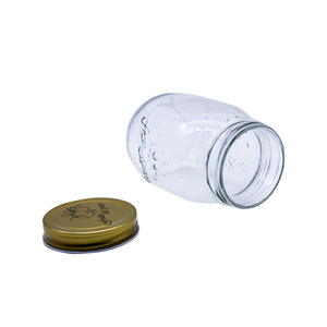 Commercio all'ingrosso 16oz noci sottaceti di mandorle di ceci contenitore chiaro 500ml cibo muratore quadrato salsa rotonda barattolo di <span class=keywords><strong>vetro</strong></span> con coperchio Modulare <span class=keywords><strong>in</strong></span> metallo - Product Image 3