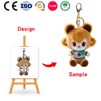 Porte-clés en peluche miniatures personnalisés ODM, jouets en peluche anime, pendentifs de sac, animaux en peluche anti-stress