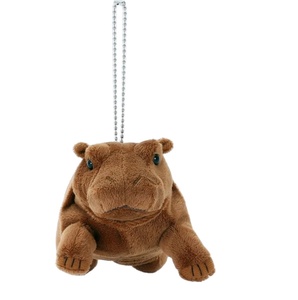 Portachiavi in Peluche Morbido a Forma di <span class=keywords><strong>Ippopotamo</strong></span> Marrone Personalizzato per Ingrosso - Product Image 1
