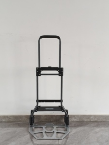 Carretilla <span class=keywords><strong>de</strong></span> Mano Plegable Verde <span class=keywords><strong>para</strong></span> Almacén con Mango Telescópico, Base <span class=keywords><strong>de</strong></span> Acero Hueca, Ruedas Silenciosas con Borde Rojo y Logotipo Personalizado - Product Image 2