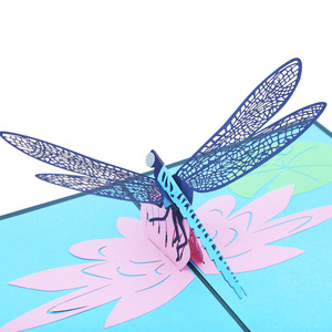 Tarjeta de Felicitación 3D de Papel Tallado con Diseño de Flor de Pansy y Libélula, Tarjeta de Regalo Personalizada con Recortes de Papel - Product Image 4