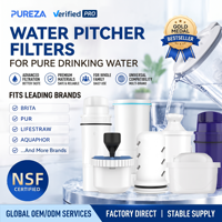 Filtro de Agua para Jarra PUREZA con Certificación NSF, de Larga Duración, Portátil, Manual, Reemplaza el Agua y la Hace Más Segura para Uso en Exteriores