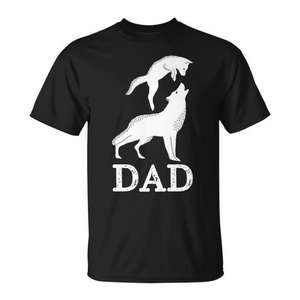 Camiseta del Día del Padre de la familia lobo papá y cría de lobo - Product Image 1