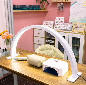 Half <b>Moon</b> LED Nail Table Lamp Large Arc <b>Ring</b> Light with Rhinestone Base for Salon Nail Art - Product Image 1