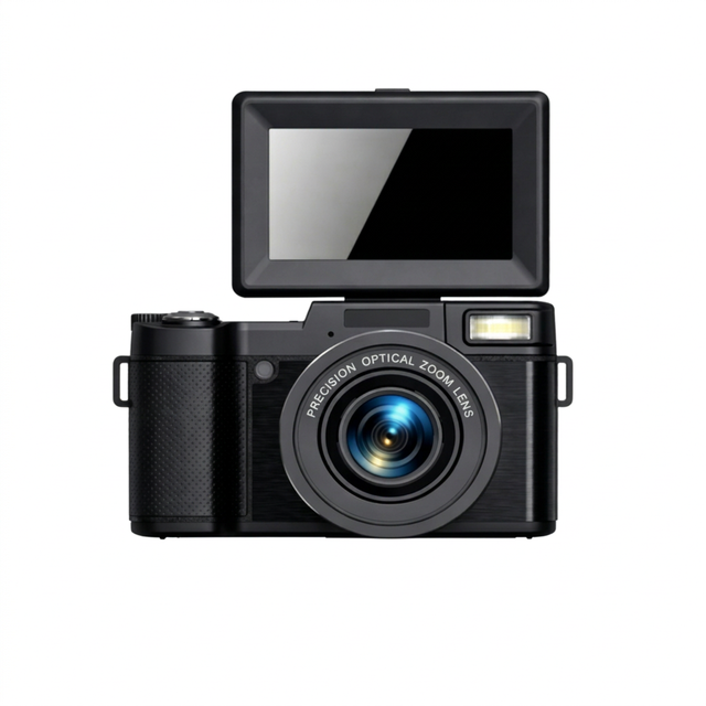 5K Pixel Digital Camera 12MP CMOS Max 75MP 3 Inch 640*480 IPS Screen 180° Rotatable Replaceable Battery Professional Camera
