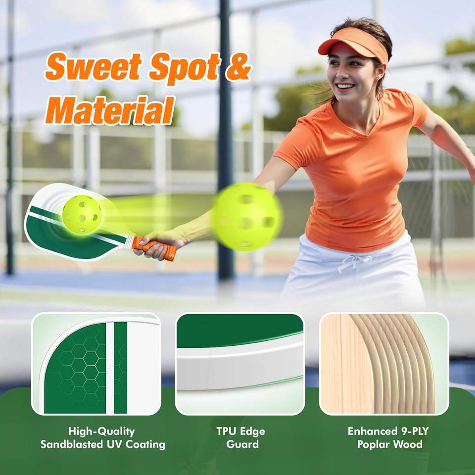 Edge Less Set New Portable Edgeless Glass Fiber Pickleball Racket Set 16mm Honeycomb ...