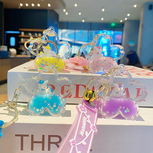 Creative Moving Liquid Quicksand Keychain Sakura Unicorn Floating <b>Keyring</b> for Women <b>Charm</b> Bag Pendant Kids Gift - Product Image 1