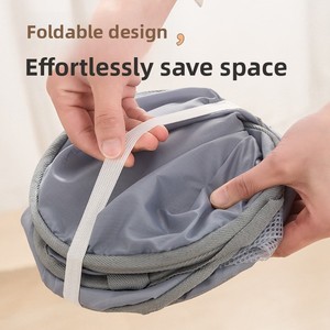 Cesto de Ropa Plegable, Dividido, Transpirable, de Malla y Alambre de Acero, Moderno y Minimalista; Contenedor Portátil para Ropa Sucia - Product Image 3