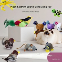 Jouet à mâcher interactif en peluche infusé à la catnip pour chatons - Compagnon et divertissement avec baguette de stimulation auto-amusante