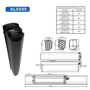 Carcasa de Batería ALX099 al por Mayor, Estilo Tubo Inferior, Carcasa para Batería de 48V, Venta al por Mayor - Product Image 2