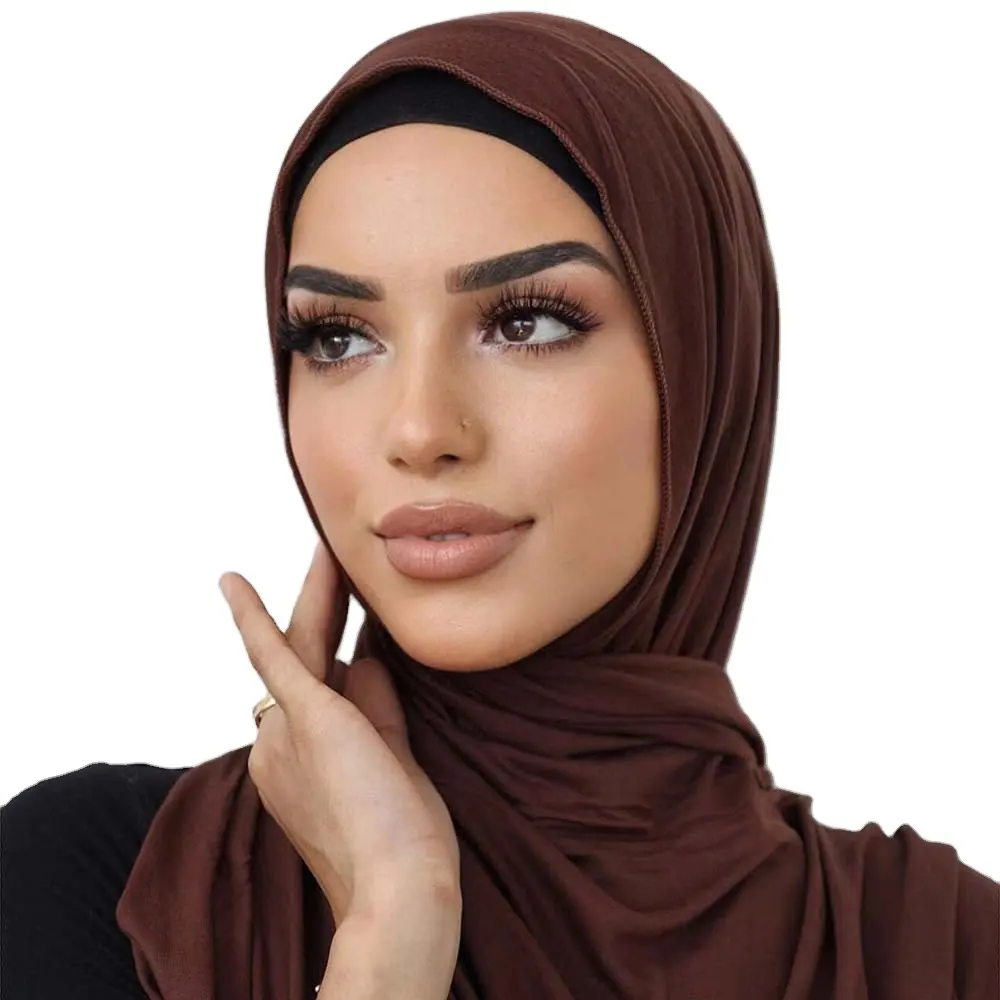 Großhandel individuell gestaltete 25-farben-Baumwolle Modal einfarbig Hijab muslimische Frauen Schal 100% Viskose Rayon Modal Jersey Kopftuch Hijab