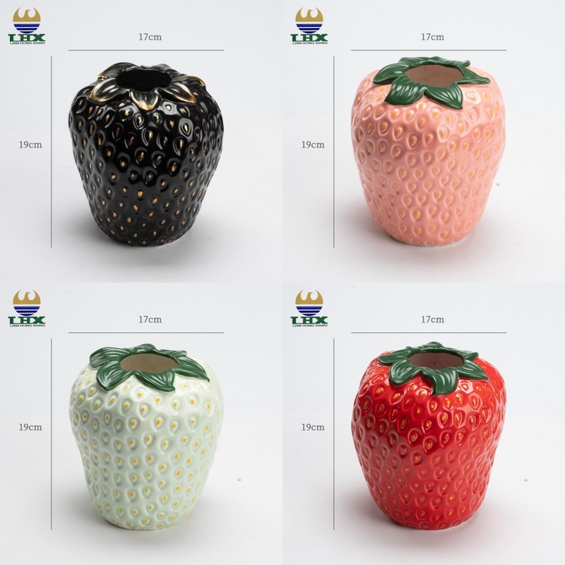 Manufacturer Black Strawberry Vase Red Green