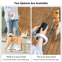 Vente en gros mains libres Logo personnalisé Laisse de luxe réglable en nylon lumineuse à LED Laisse rétractable pour chien avec lumières