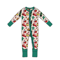 Pyjama grenouillère zippé pour nouveau-né en bambou, motif animaux de la ferme, de la marque Character Brand
