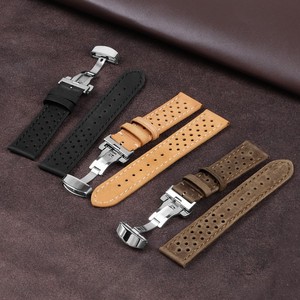 Bracelet de <span class=keywords><strong>montre</strong></span> en cuir véritable Lionorm 20mm 22mm <span class=keywords><strong>Vintage</strong></span> Rally Crazy Horse Bracelets de <span class=keywords><strong>montre</strong></span> en cuir suédé avec fermoir papillon - Product Image 4