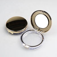 Boîtier de poudre compacte de luxe rond vide pour maquillage du visage, palette de contour et de blush, boîtier en plastique pour poudre pressée à compartiment unique