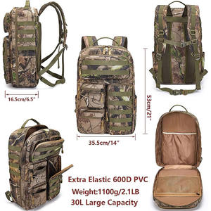 Mochila Táctica Impermeable de Gran Capacidad, Fabricación OEM/ODM, con Marco Interno Molle, para Viajes, Camuflaje, Caza, con Logotipo Personalizado - Product Image 2