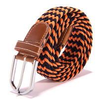 Cinturones de Tela Tejida Coloridos Amarillos y Negros Btu1125, Cinturón Elástico para Niñas