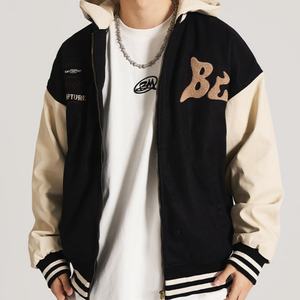 Fabricants de vestes de baseball d'hiver avec broderie de lettres sur patch de serviette personnalisable pour vêtements personnalisés, style urbain, à bouton unique - Product Image 2