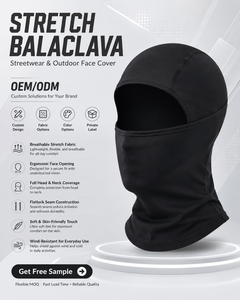 Masque de ski personnalisé en satin de haute qualité, confortable, couvrant entièrement le visage, respirant, coupe-vent, unisexe, masque pour le visage et le corps pour <span class=keywords><strong>homme</strong></span> - Product Image 1