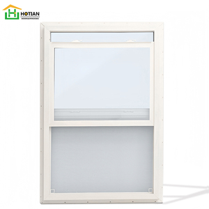 Fenêtre à guillotine simple en PVC/UPVC blanc, économique, avec verre Low-e à l'argon, certifiée NFRC, avec grille décorative - Product Image 3