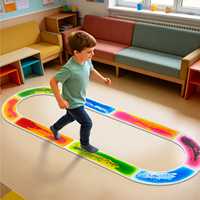 Alfombra Sensorial para Autismo, Alfombra Educativa Montessori con Pista Líquida, Juguete Sensorial de Simulación para Niños Autistas, para Interiores