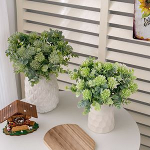 CallaFloral <b>Artificial</b> Snow Lotus <b>Bouquet</b> Green Plastic Wedding Home Decor 81005 - Product Image 1