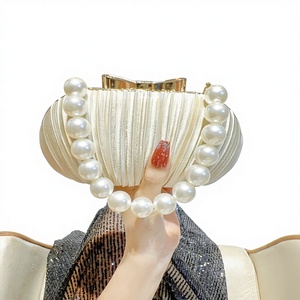 New Style Celebrity Dinner Clutch Bag Women's Evening Chinese Style Pearl Lock Closure <b>Large</b> <b>Bead</b> Chain Handbag Tanjing - Product Image 1