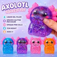 Aurora Axolotl Squishy Duduk TPR Maltose Slow Rebound Mainan Fidget Dekompresi Grosir Logo Kustom OEM Pereda Stres Sensorik